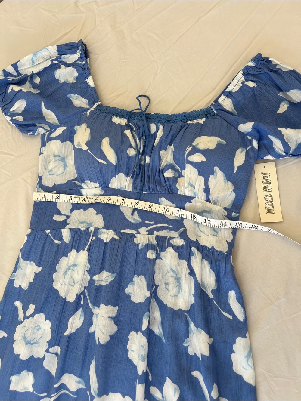 Derek Heart Blue and White Floral Maxi Dress - Picture 5 of 8